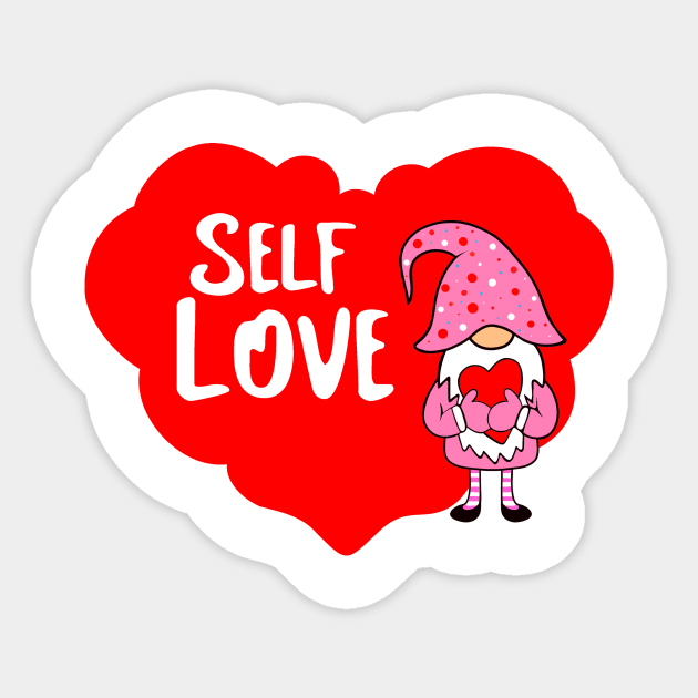 SELF Love Valentine Gnome Sticker by SartorisArt1